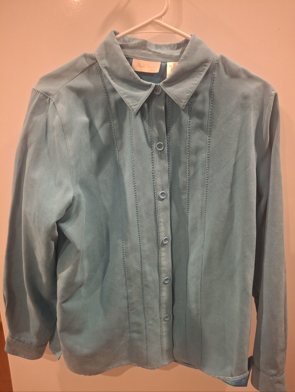 Studio Works Light Teal Button-Front Blazer